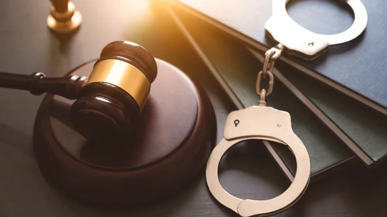 Crime and violence concept with handcuffs